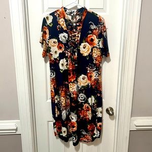 Love J - 3X Flower Print Dress